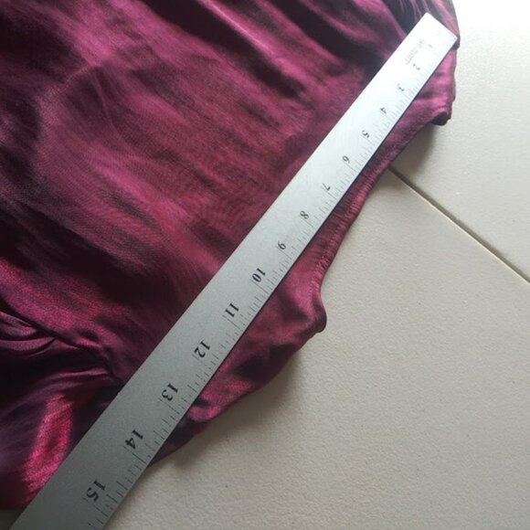 Peach wine metallic long sleeve women's size L blouse - Picture 11 of 13